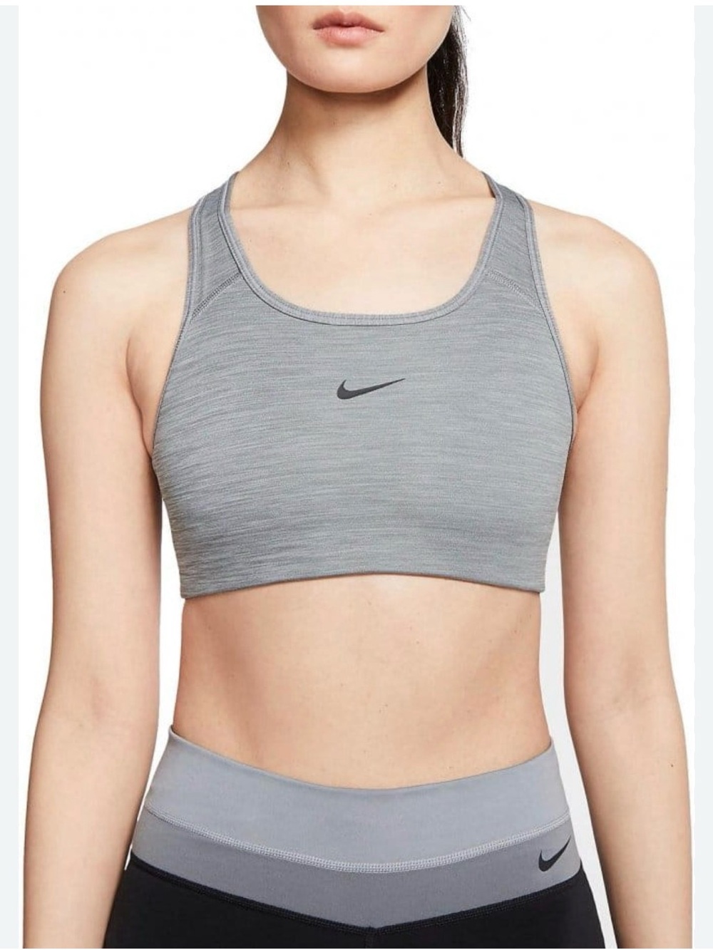 Nike Dri-Fit Sports Bra Women's Size M Racerback Gray Heather Padded